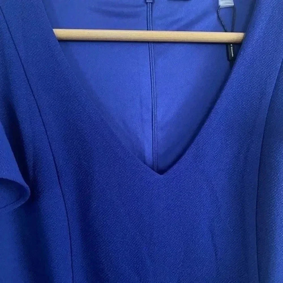 NWT Tahari Cobalt Blue Ruffle Sleeve V neck Jumpsuit - Picture 11 of 13